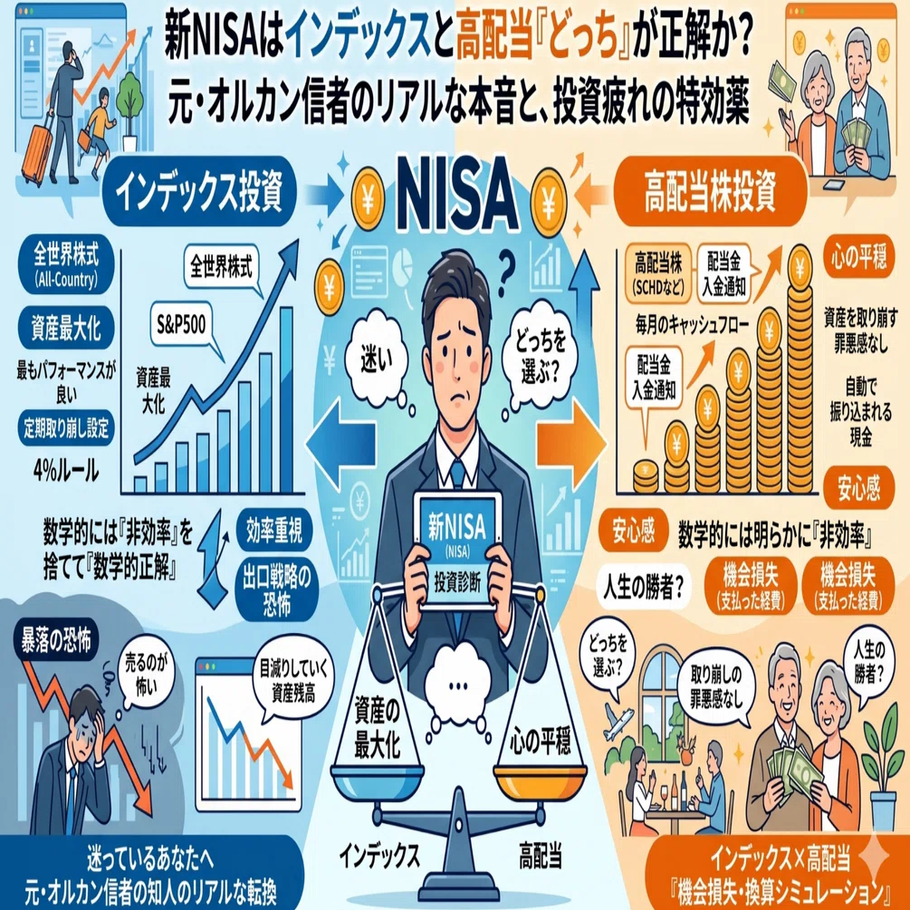 新NISAはインデックスと高配当「どっち」が正解か？元・オルカン信者の