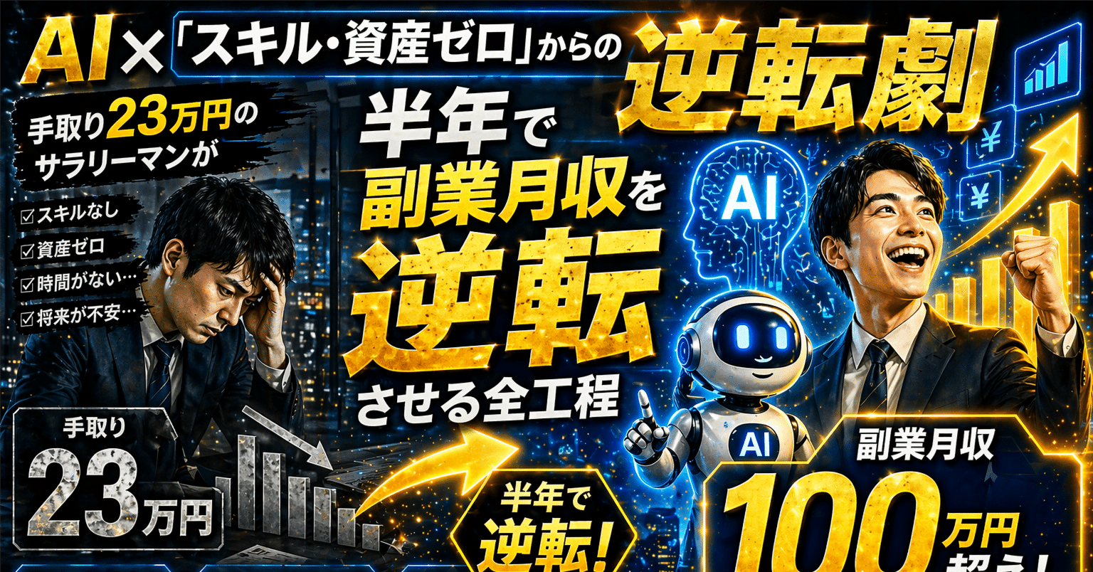 AI×「スキル・資産ゼロ」からの逆転劇：手取り23万円のサラリーマンが