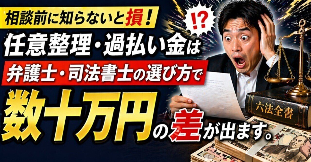 相談前に知らないと損｜任意整理・過払い金は弁護士・司法書士の選び方で数十万円の差が出ます。｜とあるサラ金店長の　借金脱出&家計再建