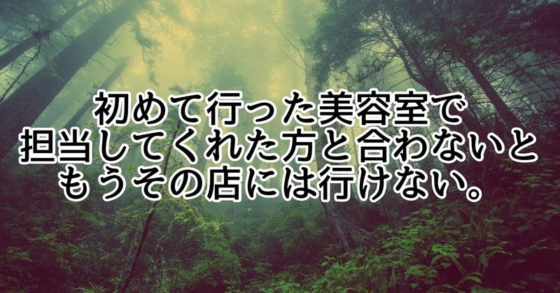 初めて行った美容室で担当してくれた方が微妙だと 次指名無しで行くのも失礼な気がして 勝手に気まずくなり もうその店には行けない かえるさん Note