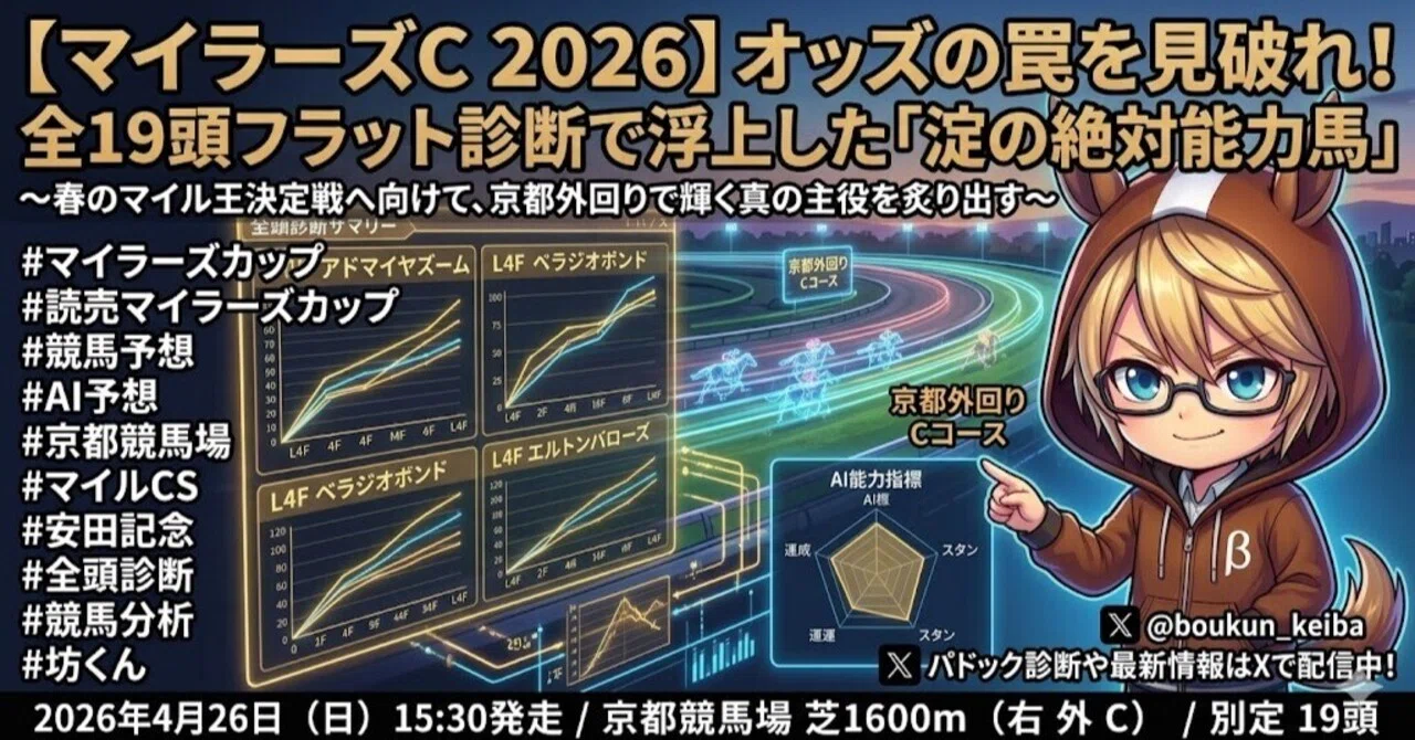 マイラーズC 2026】オッズの罠を見破れ！全19頭フラット診断で浮上した