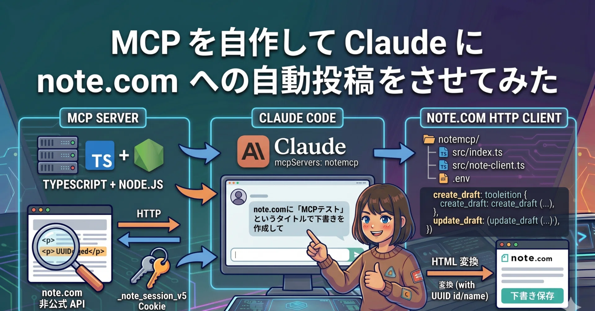 note.com の MCP を自作して、Claude に自動投稿させてみた｜佐藤健二