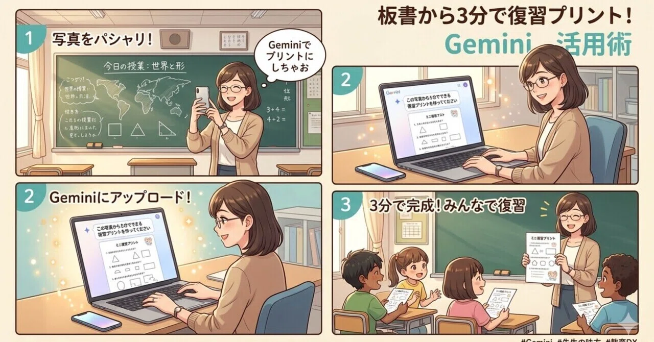 39 板書を撮るだけ3分！Geminiで「復習プリント」を自動生成する裏ワザ