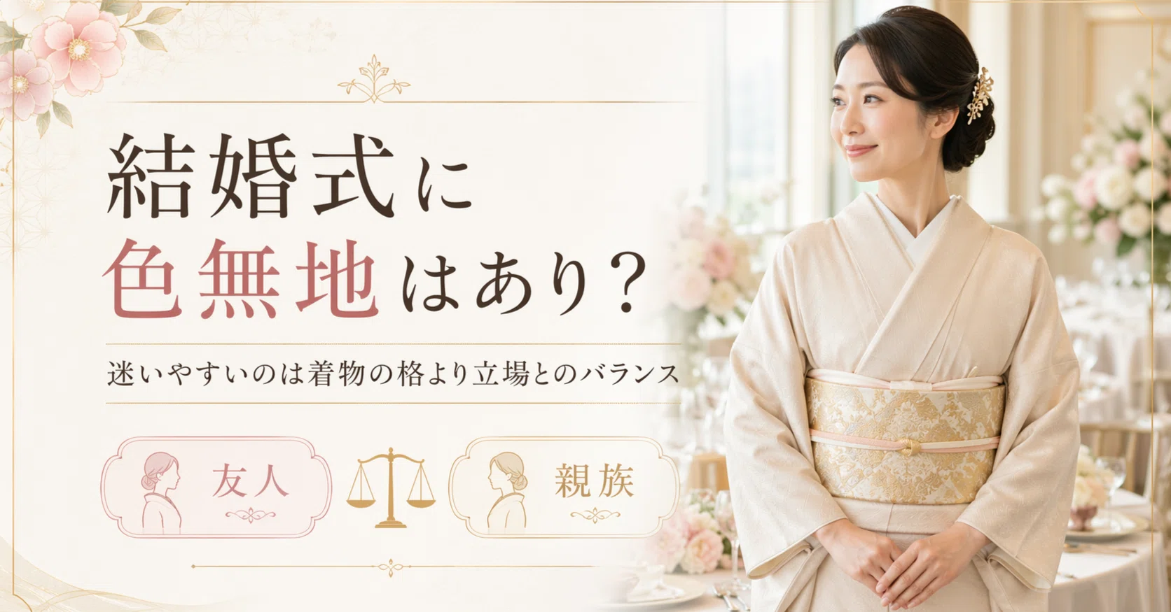 結婚式に色無地はあり？ 迷いやすいのは着物の格より立場とのバランス 