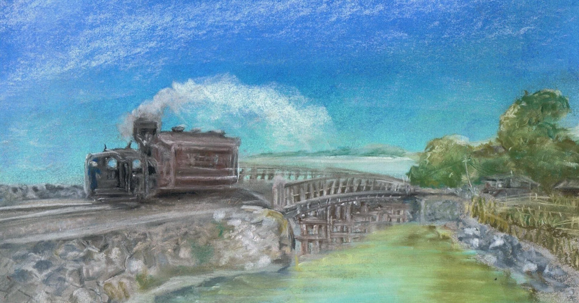 パステル画で綴るおよそ100年前の熱海旅行｜pastel