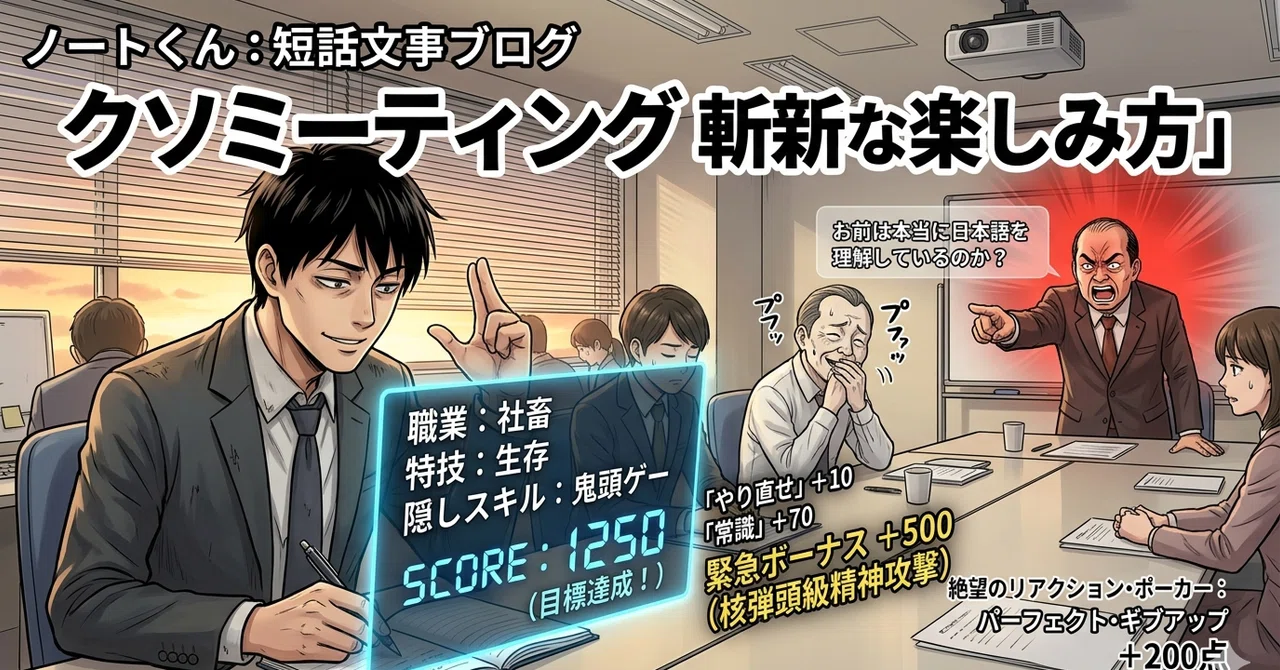 クソミーティングの「斬新な楽しみ方」｜しゃくたにしゃくお