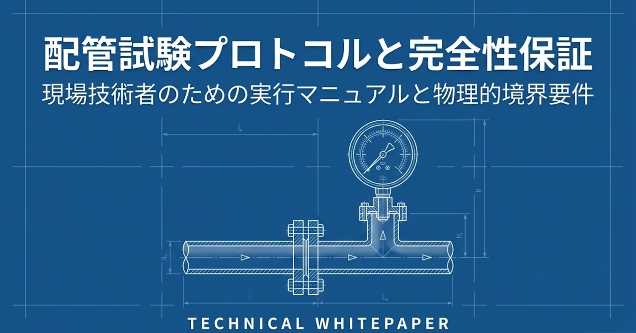 現場担当者必携》配管試験プロトコルと完全性保証：技術解説レポート