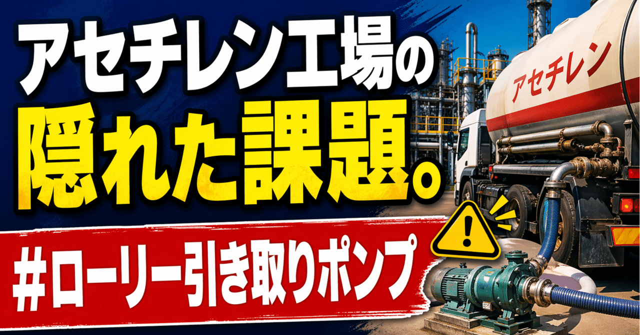 アセチレン工場の隠れた課題。#ローリー引き取りポンプ