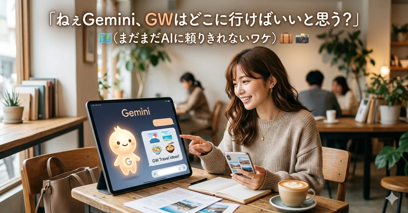 ねぇGemini、GWはどこに行けばいいと思う?(まだまだAIに頼りきれない