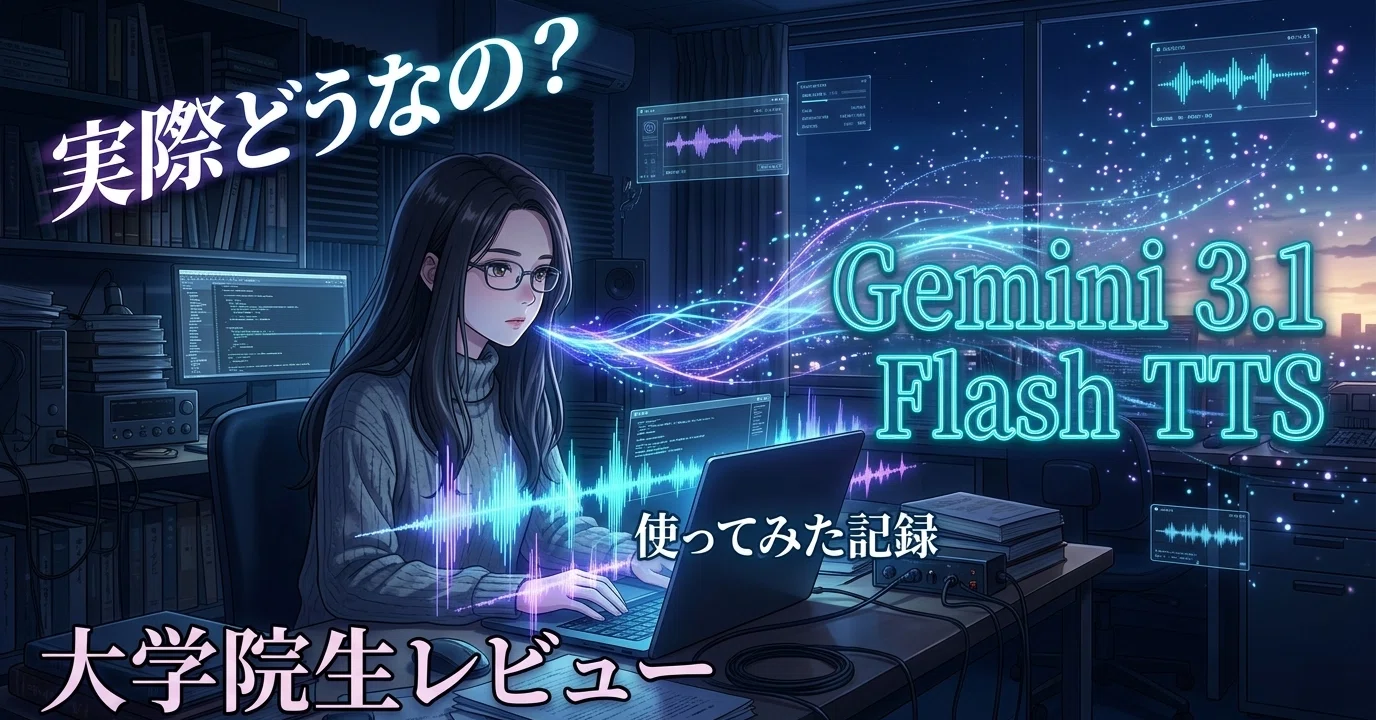 Gemini 3.1 Flash TTSって、実際どうなの？——大学院生が使ってみた記録