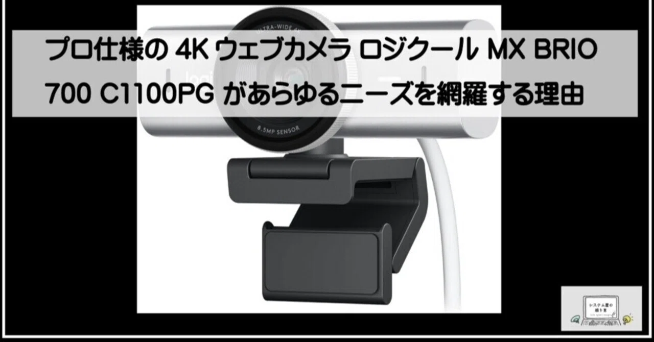 プロ仕様の4Kウェブカメラ ロジクール MX BRIO 700 C1100PG があらゆる
