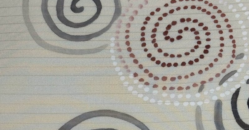 手描き渦巻模様絽名古屋帯