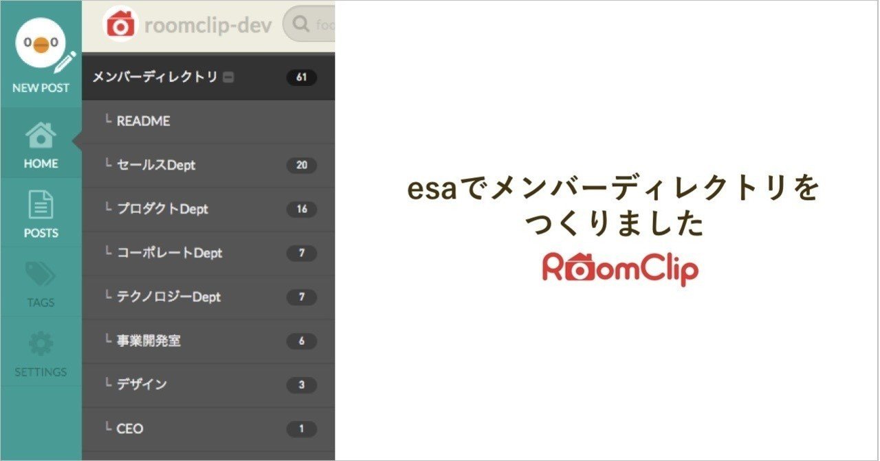 名前・顔・担当業務などの情報を可視化→ストック！esaでメンバーディレクトリをつくりました｜ルームクリップ株式会社
