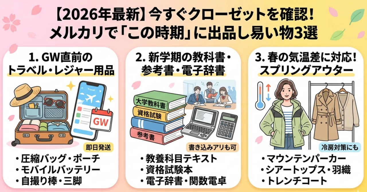 2026年最新】今すぐクローゼットを確認！メルカリで「この時期」に出品