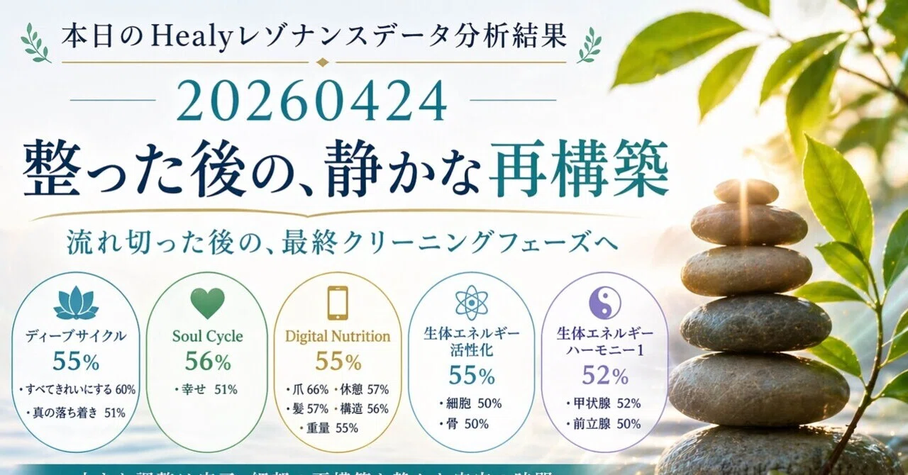 本日のHealyレゾナンスデータ分析結果20260424｜周波数調整士ko su ke