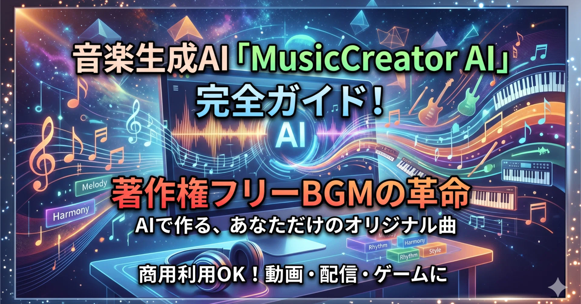 ミュージック AI 音楽生成AI「MusicCreator AI」完全ガイド！著作権フリーBGMの革命