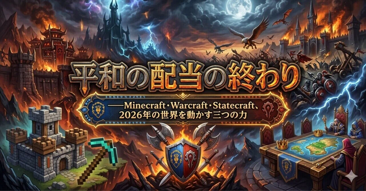 Statecraft Type 平和の配当の終わり——Minecraft・Warcraft・Statecraft、2026年の世界を動かす三つの力|zeroedge