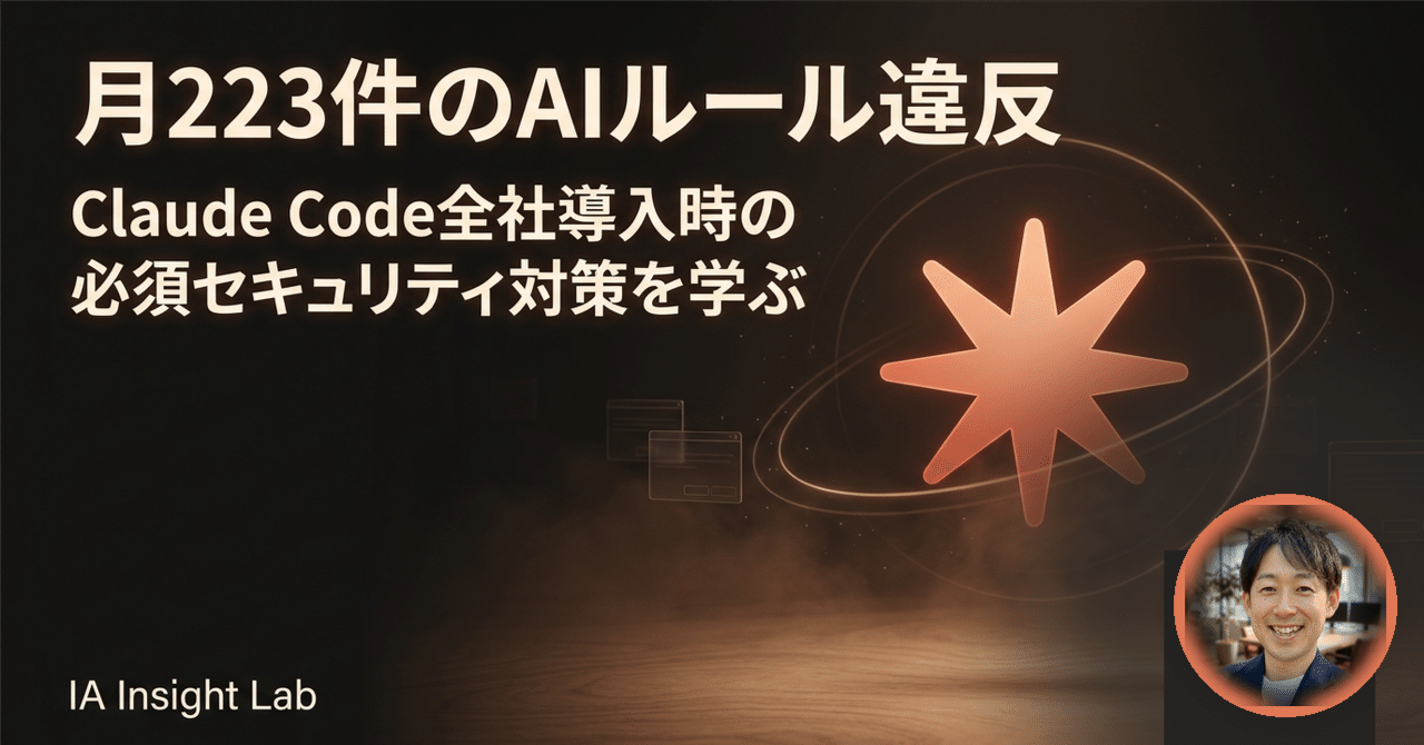 "æ¿èªç²ã"ãæãéå€§äºæ
â Claude Codeå
šç€Ÿå°å
¥ã§æŒããã7ã€ã®å®ãïœIA Insight Lab (IAã©ã) | äžçã®å
éšç£æ»/GRCæ
å ±ãæ¯æ¥é
ä¿¡â¡ïž