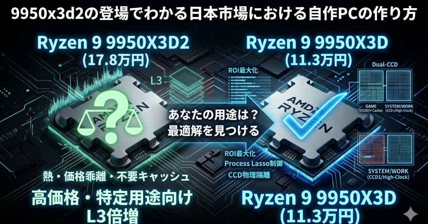 9950x3d2の登場でわかる日本市場における自作PCの作り方｜owlproject2960