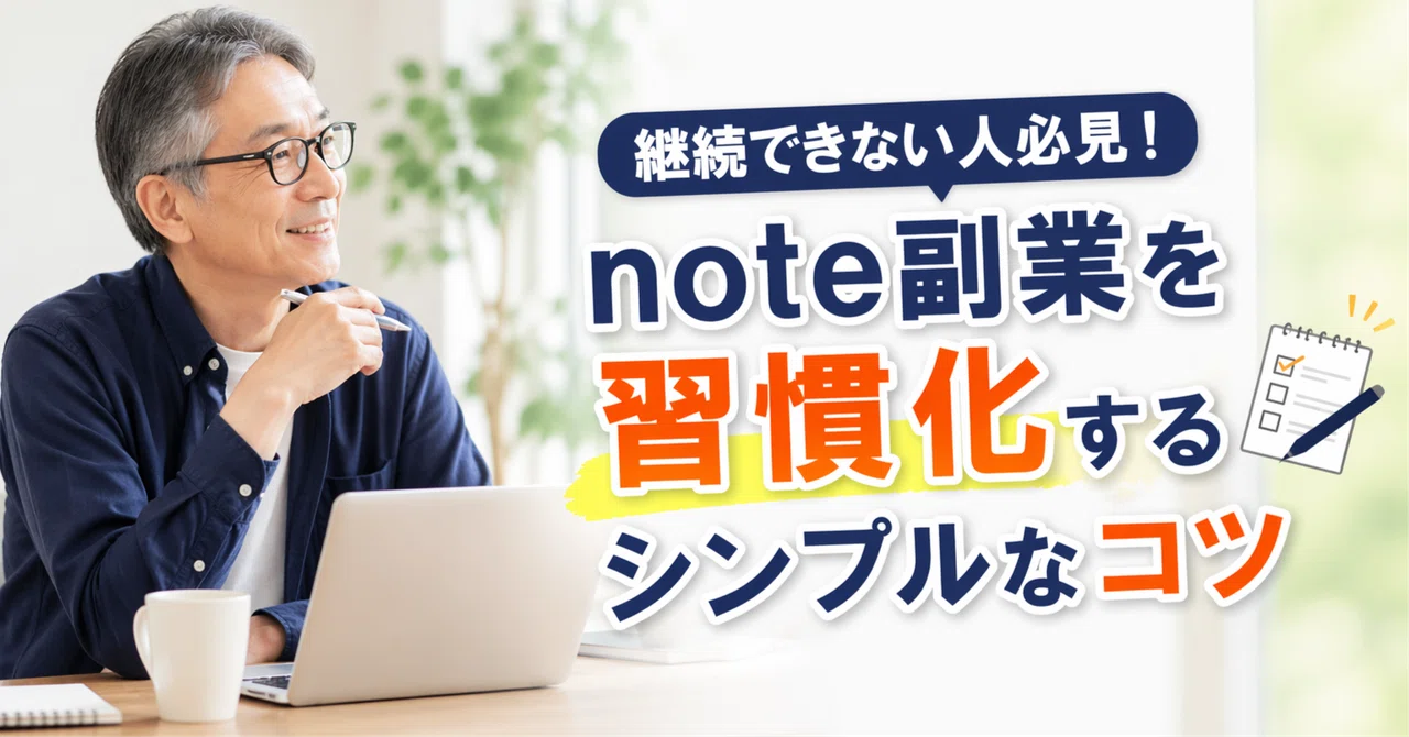 継続できない人必見|note副業を習慣化するシンプルなコツ|AI-noter🌈ChatGPT×note副業 フォロバ100