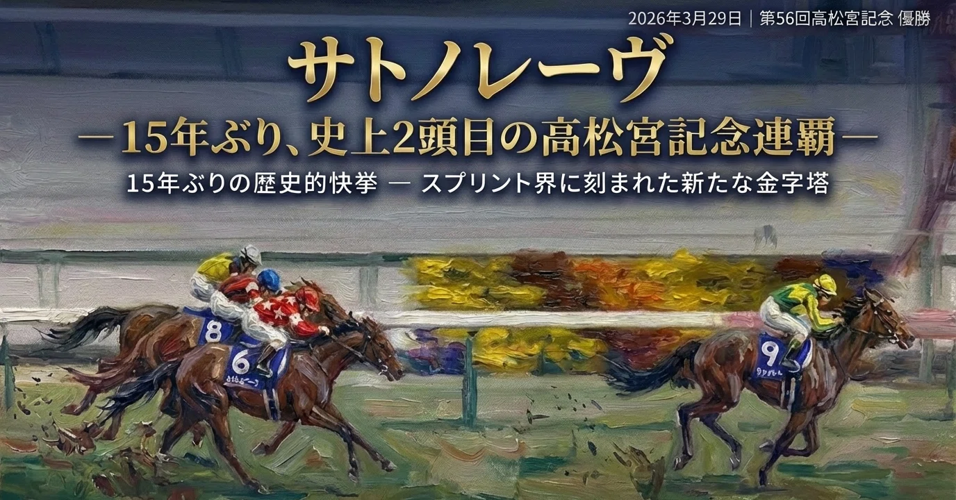 レース結果】高松宮記念 2026：王者サトノレーヴが圧巻のレコードVで