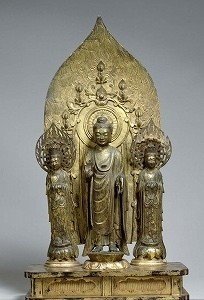 美品 掛け軸 善光寺一光三尊如来御影 仏教美術 仏画 善光寺の御本尊「一光三尊阿弥陀如来」お軸の開眼法要 : 小林