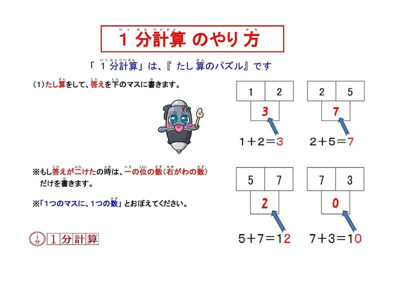 １分計算 親の丸つけ不要 約百マスの計算とは ドリーム教育総研 合格ネット学習塾 ４色ペン先生 Note