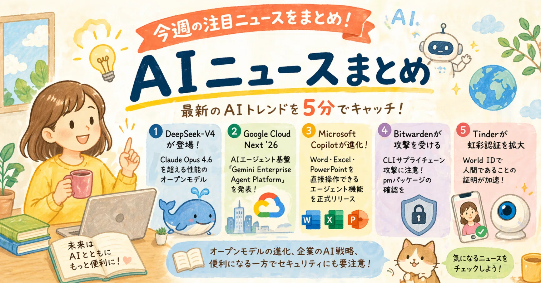 AIニュースまとめ】DeepSeek-V4とGoogle Cloud Nextが話題に - 26年4月