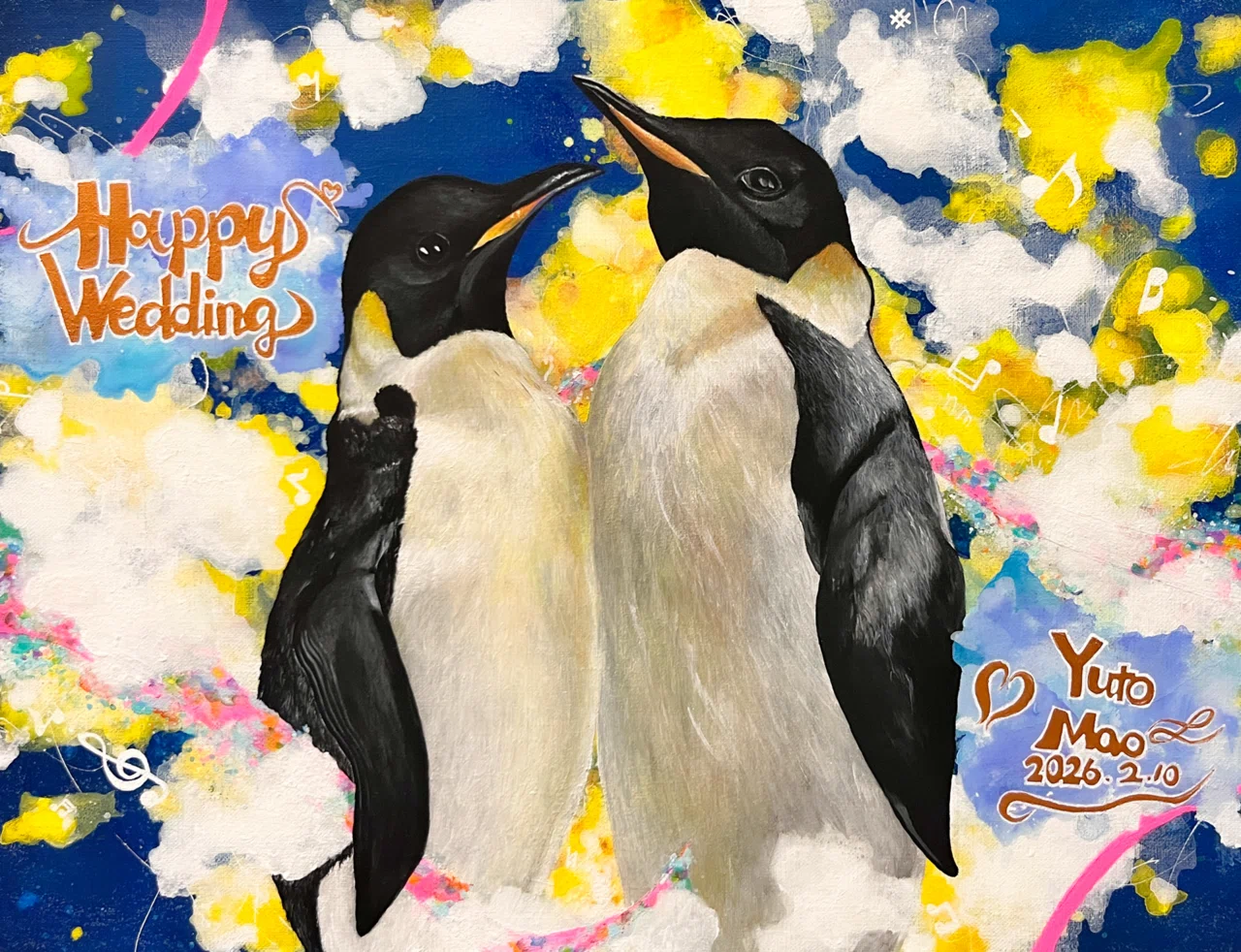 絵画：ANNA．Ｋ　ペンギンと海 油絵「皇帝ペンギン」｜芸術 絵画｜雨星立夏 Rikka Amahoshi / 絵画
