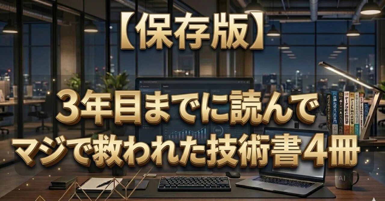 保存版】3年目までに読んでマジで救われた技術書4冊｜りゅうせい@SES 