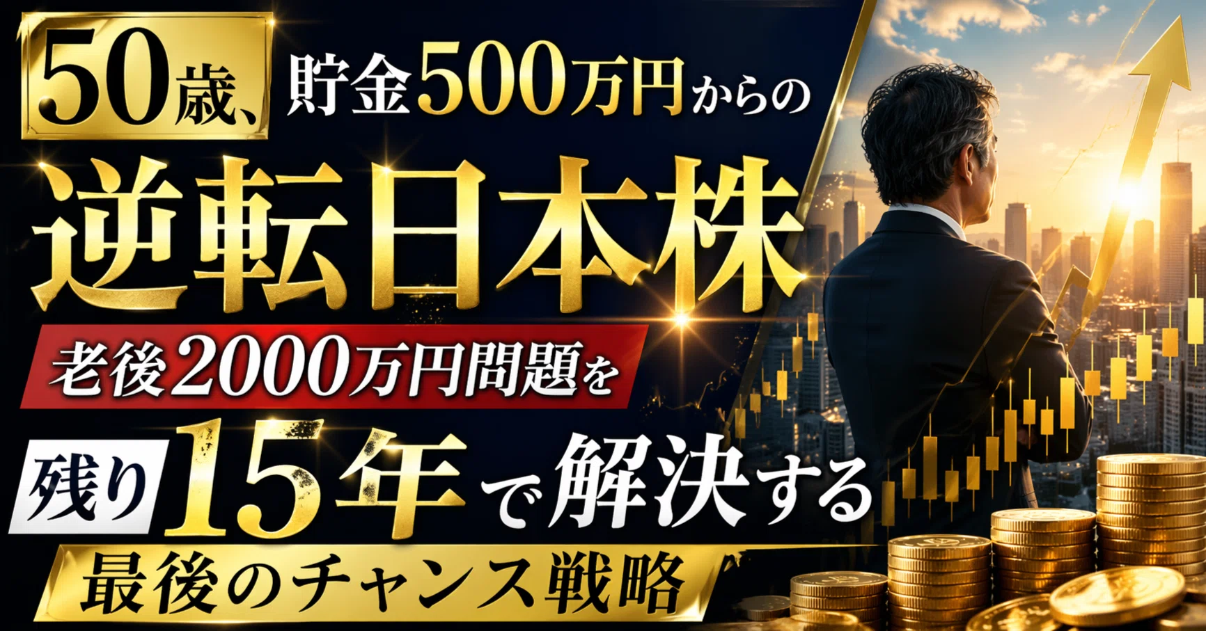 50歳、貯金500万円からの逆転日本株：老後2000万円問題を