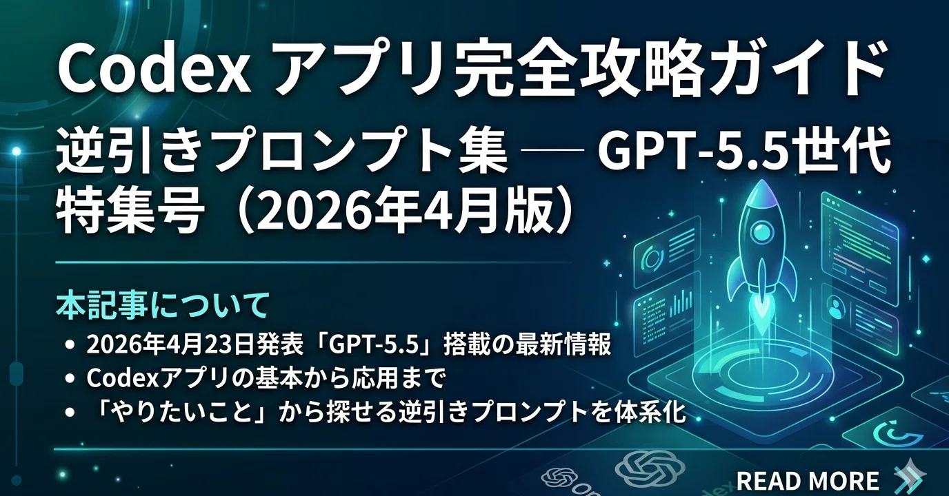 Codex アプリ完全攻略ガイド逆引きプロンプト集 ── GPT-5.5世代