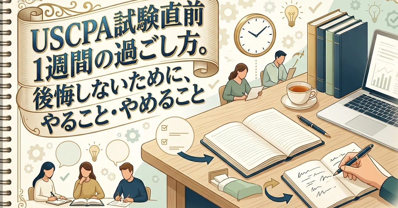 USCPA 直前対策まとめ USCPA試験直前1週間の過ごし方。後悔しないために、やること・やめる