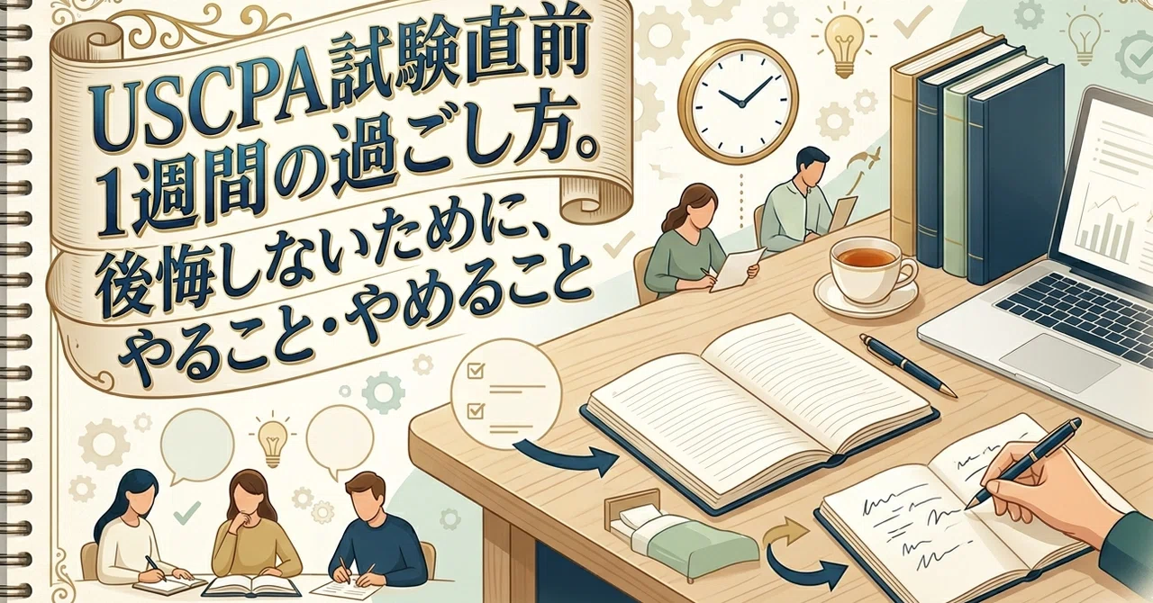 USCPA試験直前1週間の過ごし方。後悔しないために、やること・やめる