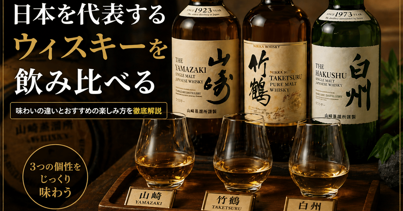 山崎　竹鶴　飲み比べ 山崎・竹鶴・白州：日本を代表するウィスキーを飲み比べる｜Neoen