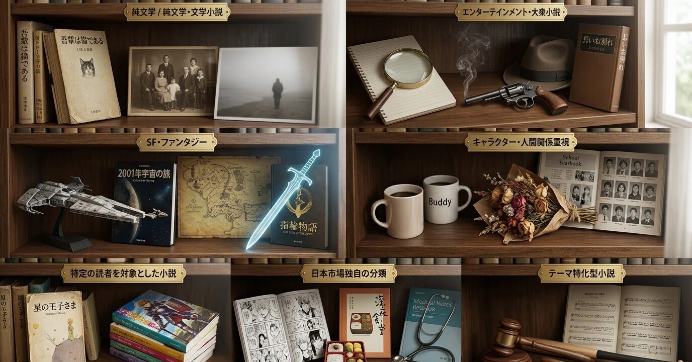 小説のジャンルの分類は立場によって様々だよ。｜プロットなしでラスト 