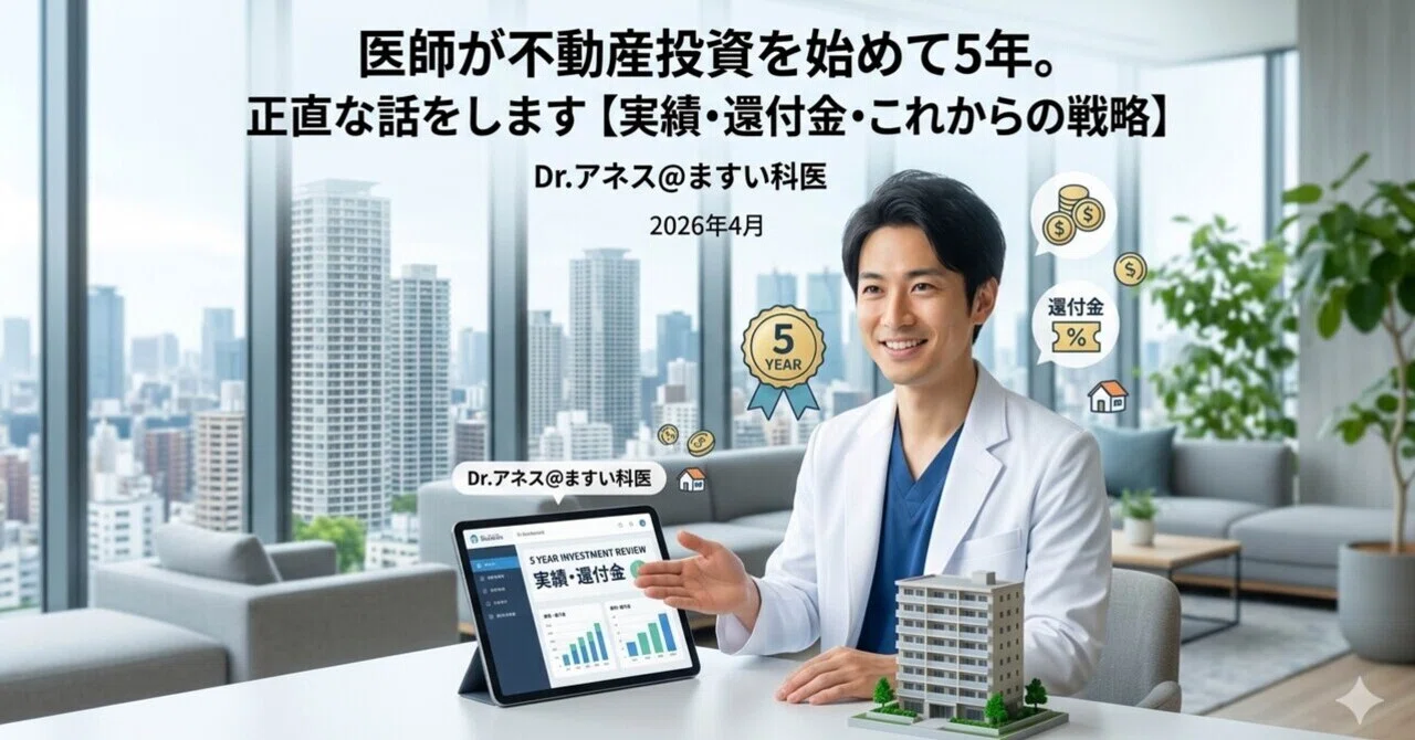 医師が不動産投資を始めて5年。正直な話をします【実績・還付金