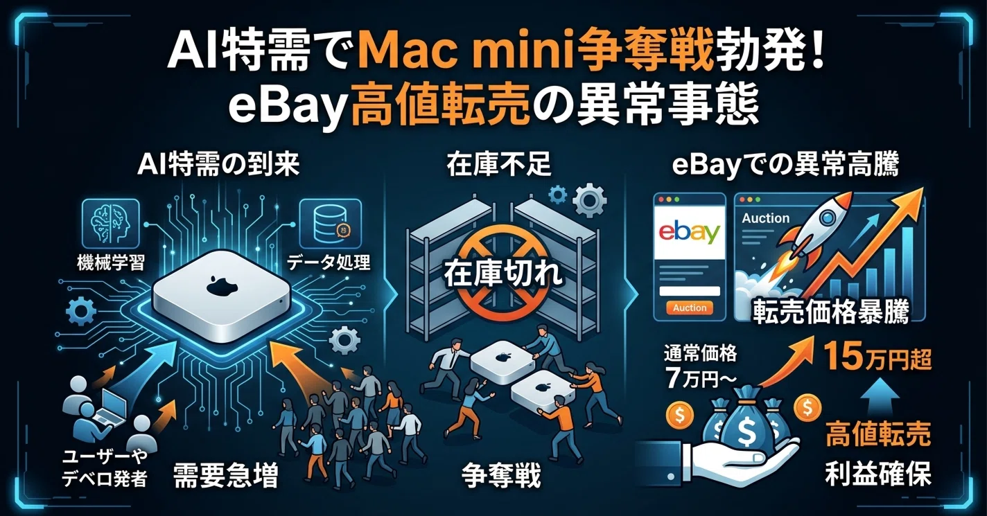 AI特需でMac mini争奪戦勃発！eBay高値転売の異常事態｜AI 