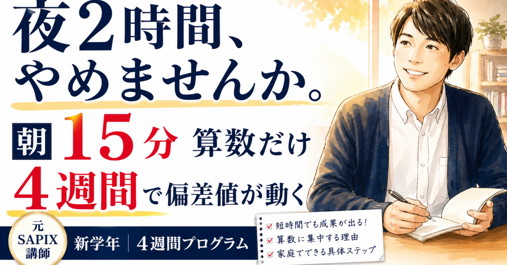 夏までに偏差値を動かす！元SAPIX講師がぶっちゃける「塾のコマを