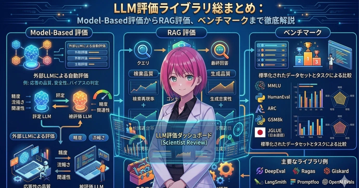 LLM評価ライブラリ総まとめ：Model-Based評価からRAG評価