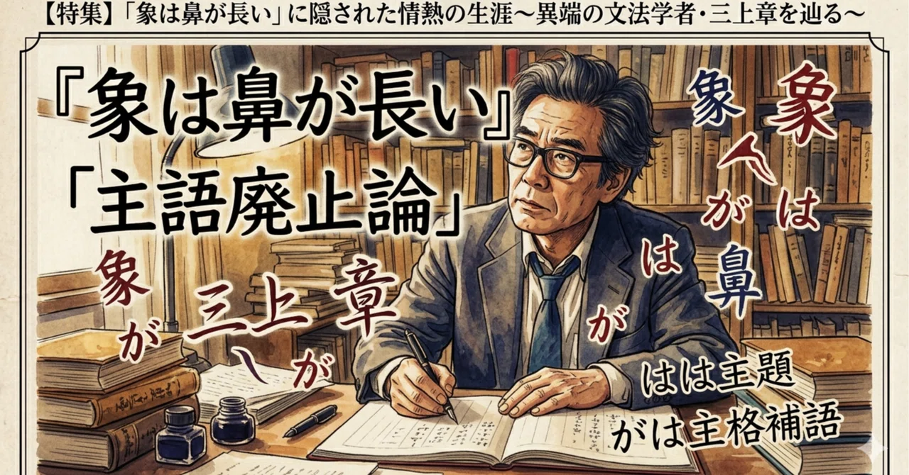 【特集】「象は鼻が長い」に隠された情熱の生涯〜異端の文法学者・三上章を辿る｜寺子屋関西