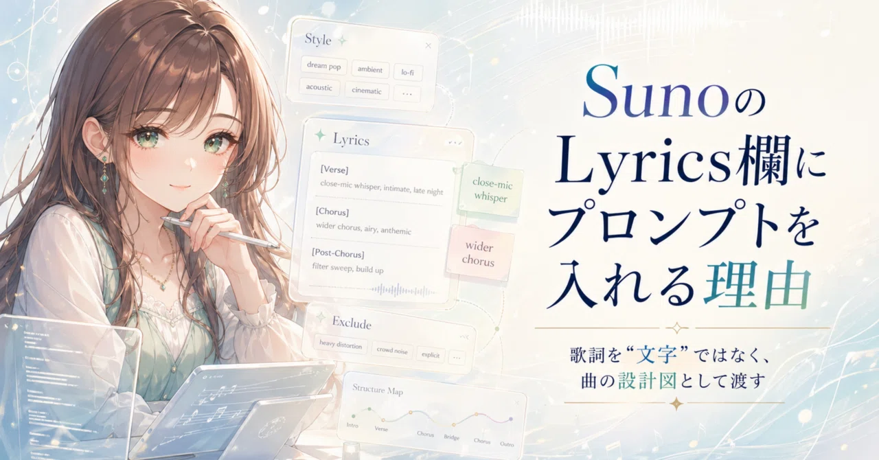 SunoのLyrics欄にプロンプトを入れる理由｜2525Family