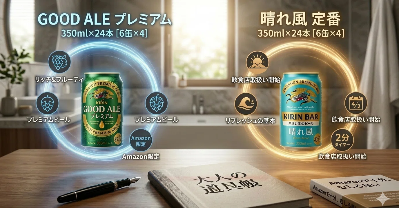 キリン GOOD ALE & 晴れ風 セット 350ml×500ml キリン比較】GOOD ALEと晴れ風。今、大人が選ぶべき「一杯の正解」は
