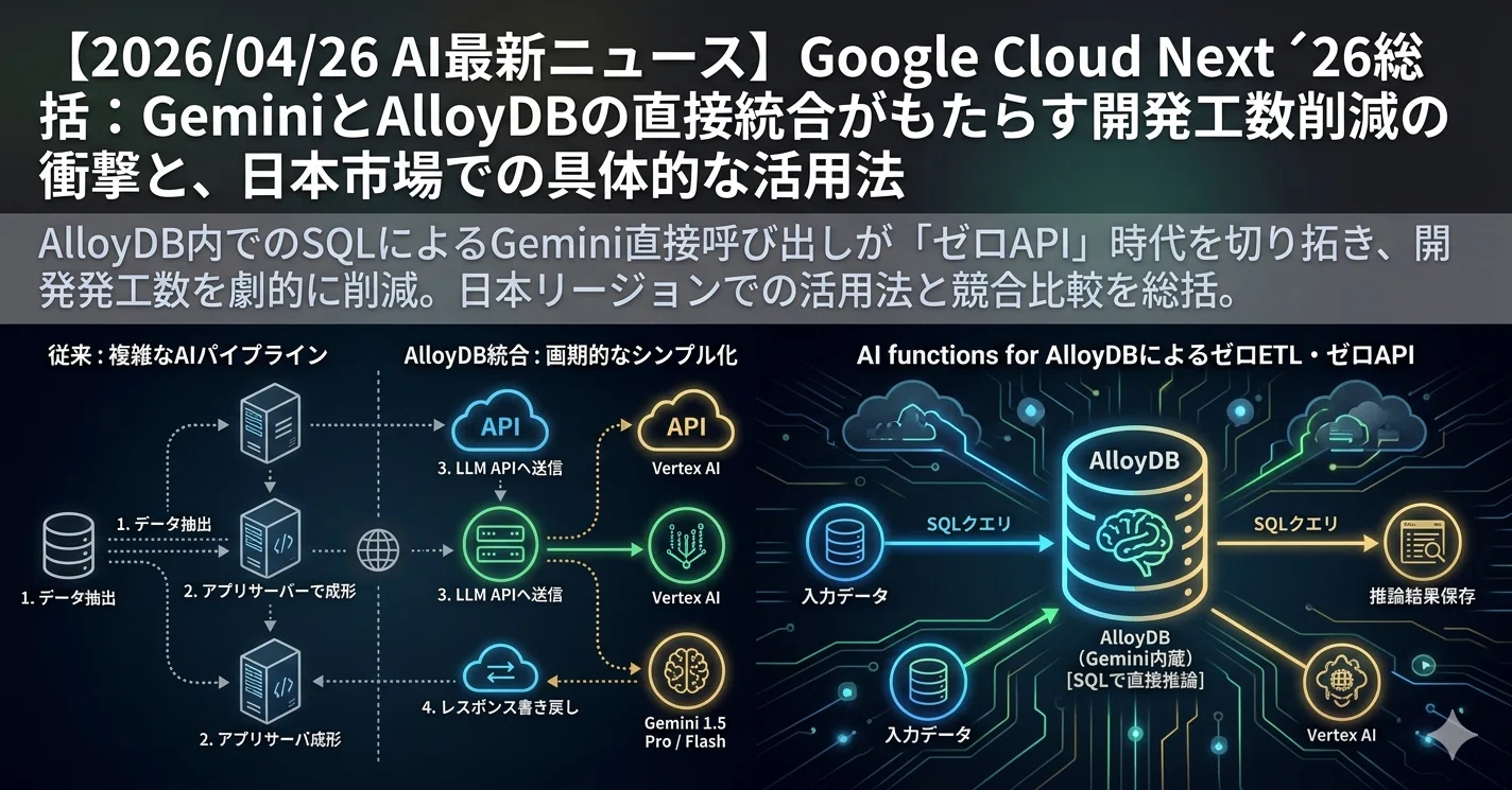 2026/04/26 AI最新ニュース】Google Cloud Next '26総括：Geminiと