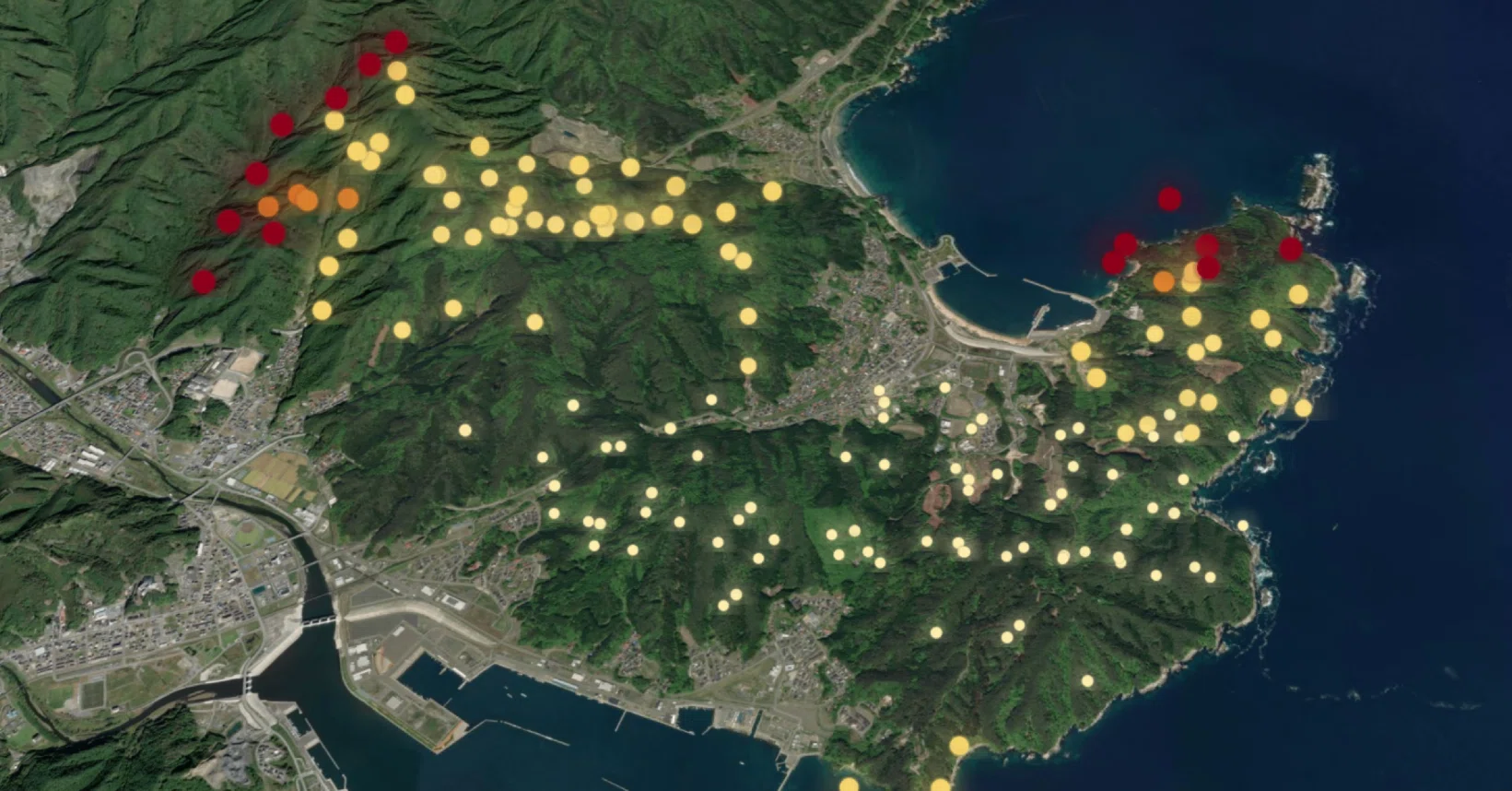 岩手県大槌の山林火災・熱源マップを公開しました｜渡邉英徳研究室