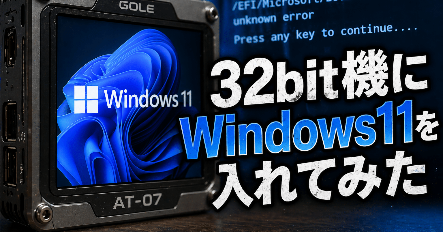 古いPCシリーズ番外編｜32bitの皮を被った64bit機にWindows11を