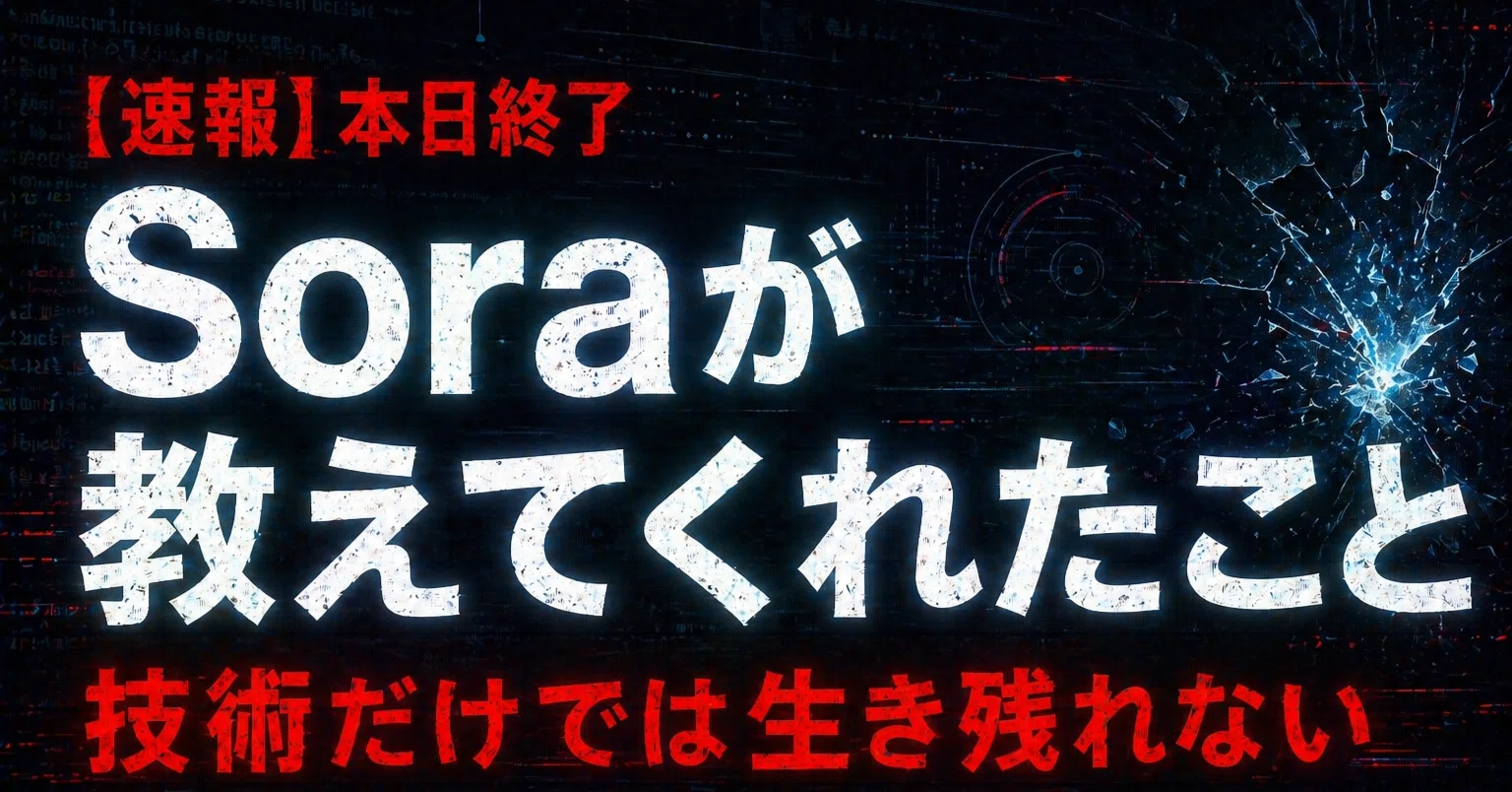 速報】OpenAIのSoraが本日終了。「技術だけでは生き残れない」はAI