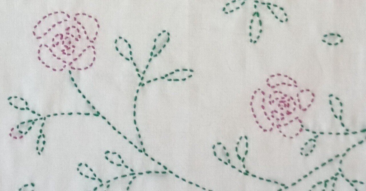 刺し子のふきん 「ROSE GARDEN」｜棗