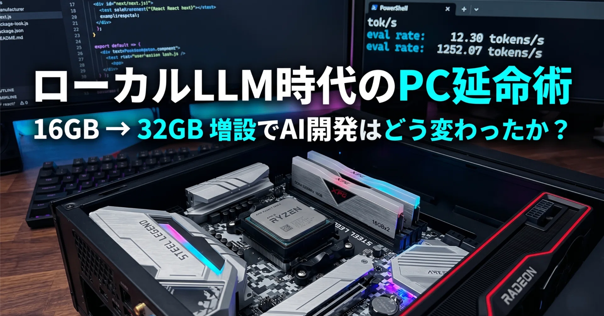 ローカルLLM時代のPC延命術。16GB→32GB増設でAI開発環境はどう変わっ
