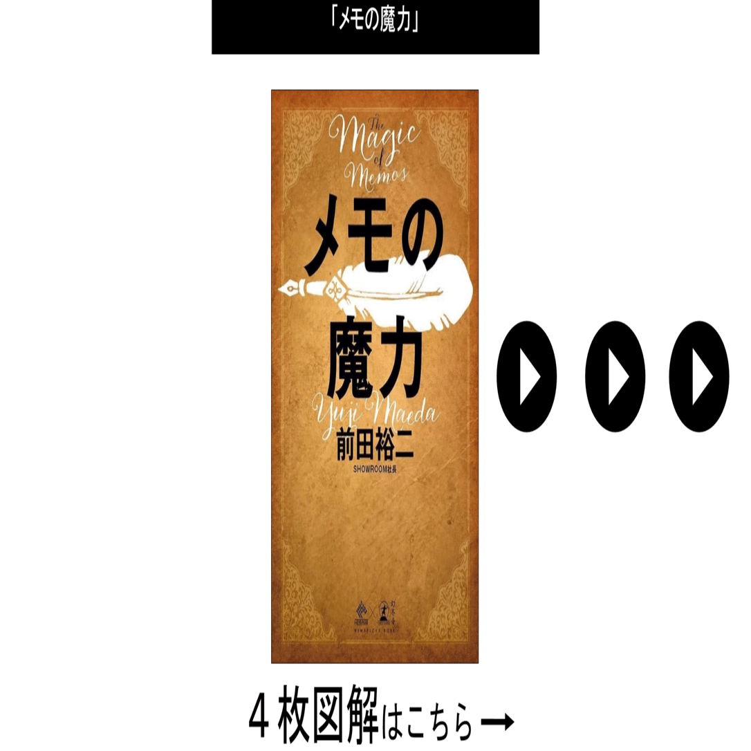 メモの魔力』（4枚図解）｜ツミアゲ書店